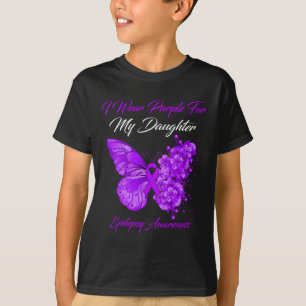 Camiseta Borboleta Eu Visto Roxo Para Minha Filha Epilepsia