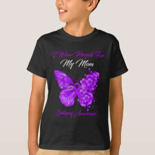 Camiseta Borboleta Eu Visto Roxo Para Minha Mãe Epilepsia A