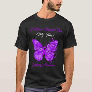 Camiseta Borboleta Eu Visto Roxo Para Minha sobrinha Epilep