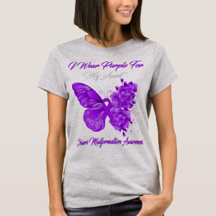 Camiseta Borboleta Eu Visto Roxo Para Minha Tia Chiari Malf