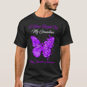 Camiseta Borboleta Eu Visto Roxo Para Minha Vovó Comendo Di