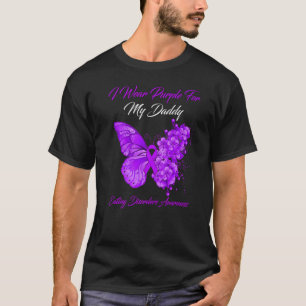Camiseta Borboleta Eu Visto Roxo Para O Meu Pai De Comida