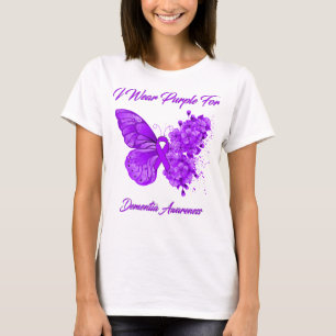 Camiseta Borboleta Eu Visto Roxo Para Sensibilização Para
