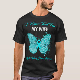 Camiseta Borboleta Eu Visto Teal Para A Minha Mulher, Pinça