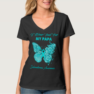 Camiseta Borboleta Eu Visto Teal Para Meu Papa Scleroderma 