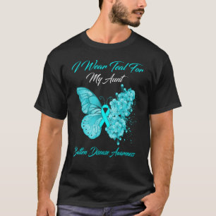 Camiseta Borboleta Eu Visto Teal Para Minha Tia Batten Doen