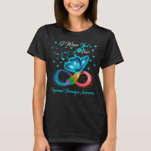 Camiseta Borboleta Eu Visto Teal Para Neuralgia Trigeminal