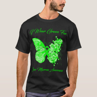Camiseta Borboleta Eu Visto Verde Para A Consciência Da Med