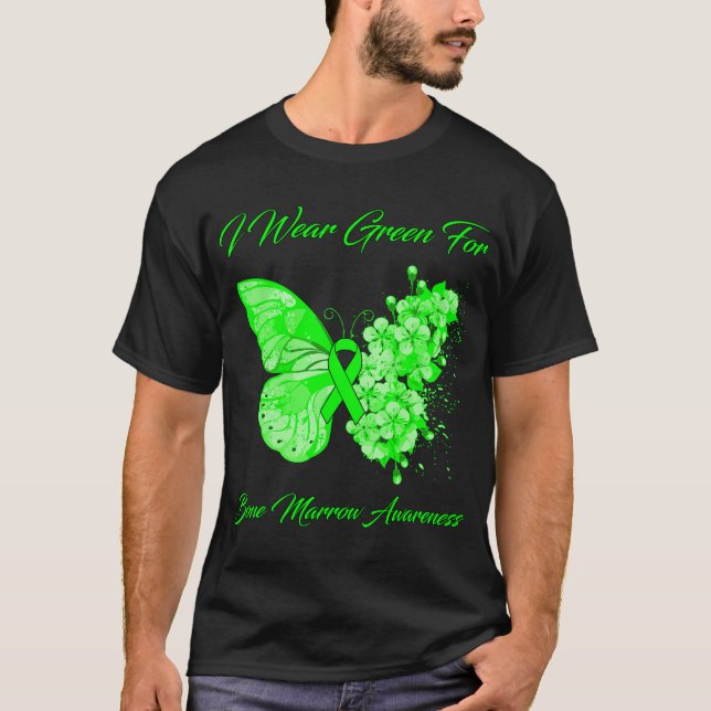Camiseta Borboleta Eu Visto Verde Para A Consciência Da Med (Frente)