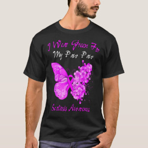 Camiseta Borboleta Eu Visto Verde Para A Minha Escoliose Da