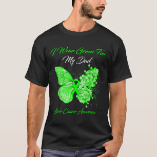 Camiseta Borboleta Eu Visto Verde Para Meu Câncer de figado