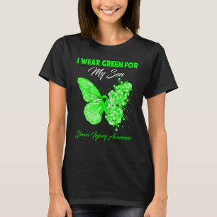 Camiseta Borboleta Eu Visto Verde Para Meu Filho Ferido No