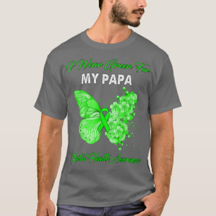 Camiseta Borboleta Eu Visto Verde Para Meu Pai Saúde Mental