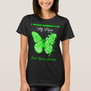 Camiseta Borboleta Eu Visto Verde Para Meu Papá Ferido