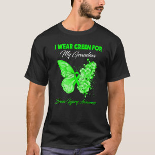 Camiseta Borboleta Eu Visto Verde Para Minha Avó Ferida Cer