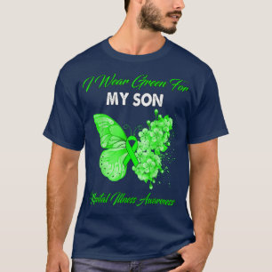 Camiseta Borboleta Eu Visto Verde Para Minha Doença Mental