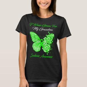 Camiseta Borboleta Eu Visto Verde Para Minha Escoliose Avó