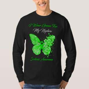 Camiseta Borboleta Eu Visto Verde Para Minha Escoliose Sobr