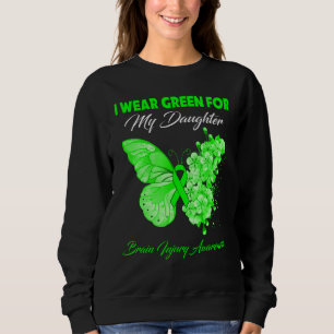 Camiseta Borboleta Eu Visto Verde Para Minha Lesão Cerebral