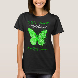 Camiseta Borboleta Eu Visto Verde Para Minha Lesão No Céreb