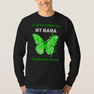 Camiseta Borboleta Eu Visto Verde Para Minha Mãe Neurofibro