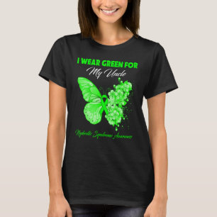 Camiseta Borboleta Eu Visto Verde Para O Meu Tio Sinalizado