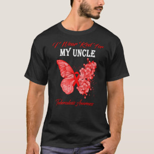 Camiseta Borboleta Eu Visto Vermelho Para Meu Tio Tuberculo