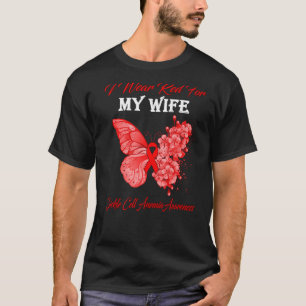 Camiseta Borboleta Eu Visto Vermelho Para Minha Esposa Célu
