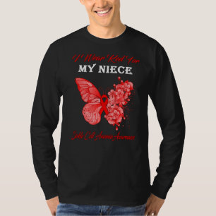 Camiseta Borboleta Eu Visto Vermelho Para O Meu Anema De Cé