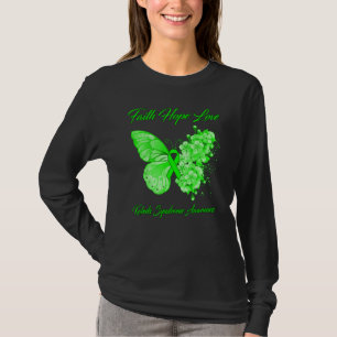 Camiseta Borboleta Faith Hope ama Síndrome de Kabuki Awaren