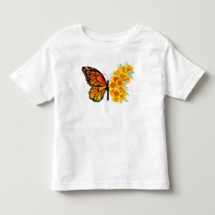 Camiseta Borboleta Flor com Papagaio Amarelo da Califórnia