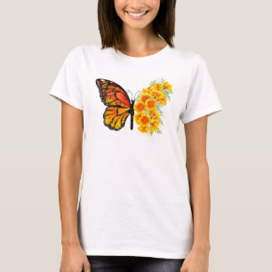 Camiseta Borboleta Flor com Papagaio Amarelo da Califórnia