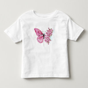 Camiseta Borboleta Flor com Sakura Rosa