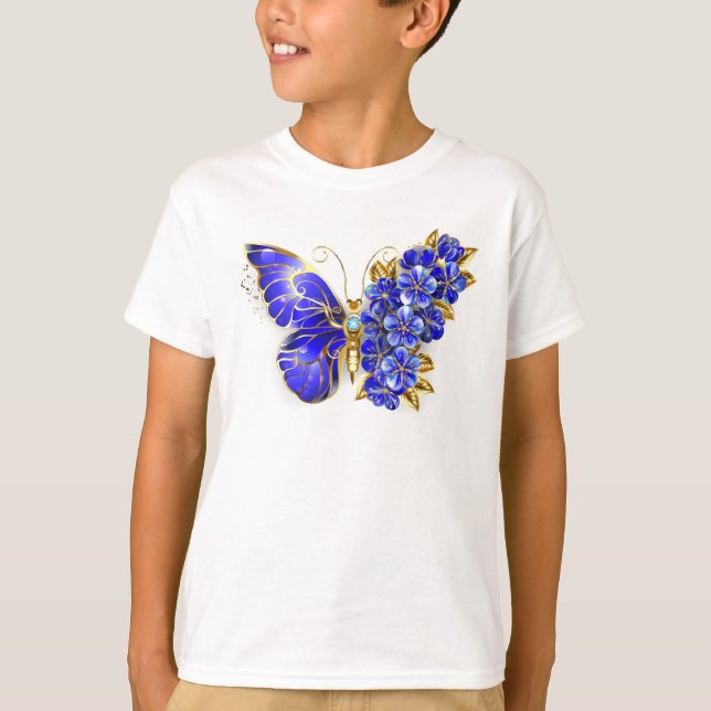Camiseta Borboleta Flor Sapphire (Frente)
