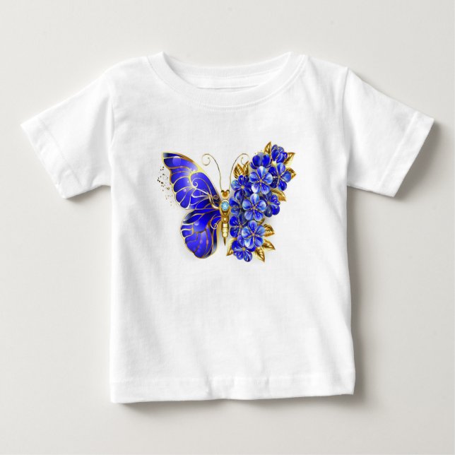 Camiseta Borboleta Flor Sapphire (Frente)