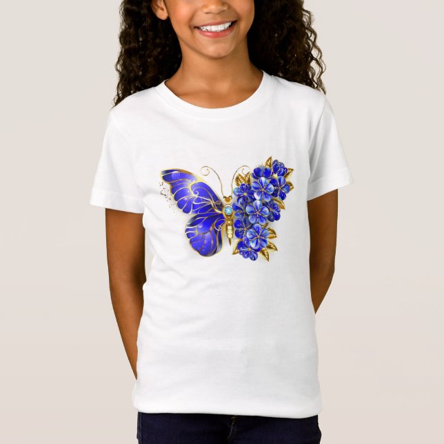 Camiseta Borboleta Flor Sapphire (Frente)