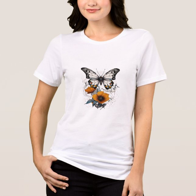 Camiseta Borboleta Floral: (Frente)