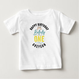 Camiseta Borboleta Floral Caprichosa de 1º Aniversário
