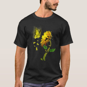 Camiseta Borboleta Girassol Sarcoma Sensibilização para o