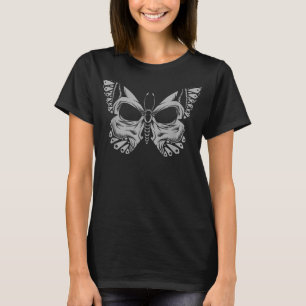 Camiseta Borboleta Gótico de Borboleta de Crânio T