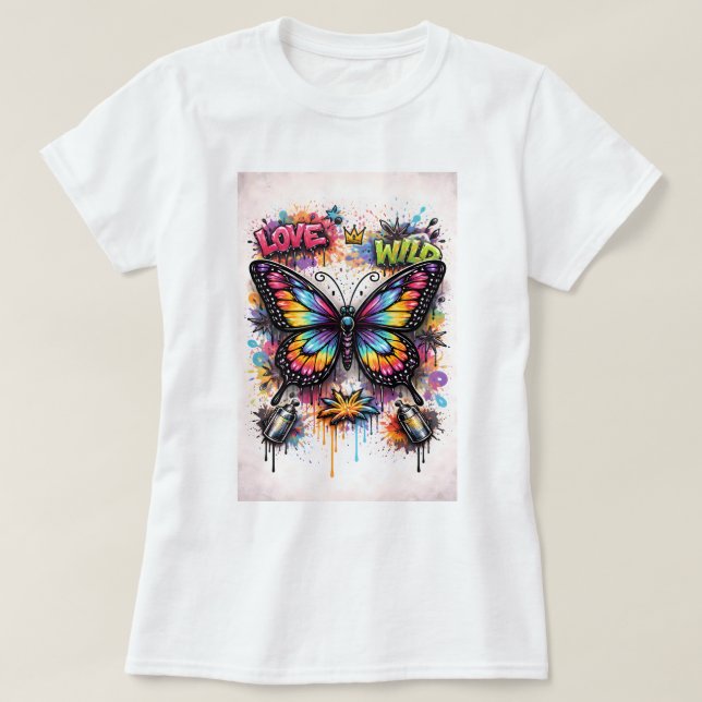 Camiseta Borboleta Grafite Butterfly Tees Co. 0047 (Frente do Design)