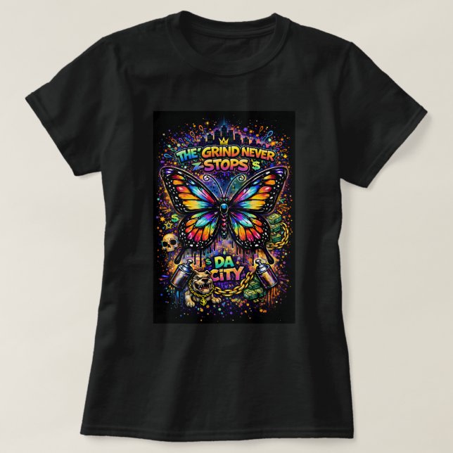 Camiseta Borboleta Grafite Butterfly Tees Co. 0047 (Frente do Design)
