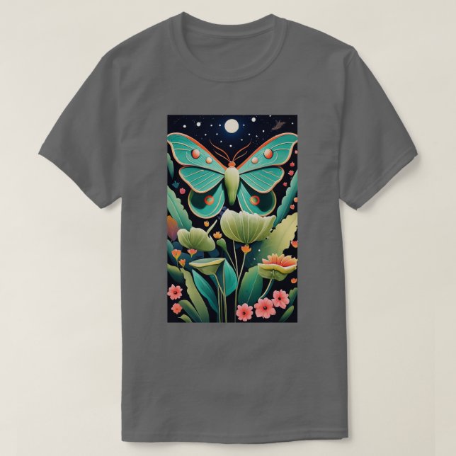 Camiseta Borboleta Grunge Fairycore Aestética Luna Moth Mus (Frente do Design)