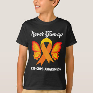 Camiseta Borboleta Hope Fighter Orange Ribbon Rsd Crps Awar