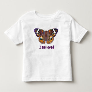 Camiseta Borboleta "I am love" roxa e laranja Buckeye