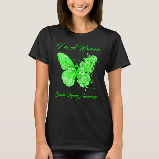 Camiseta Borboleta Iu2019m A Warrior Brain Injúrio (Frente)