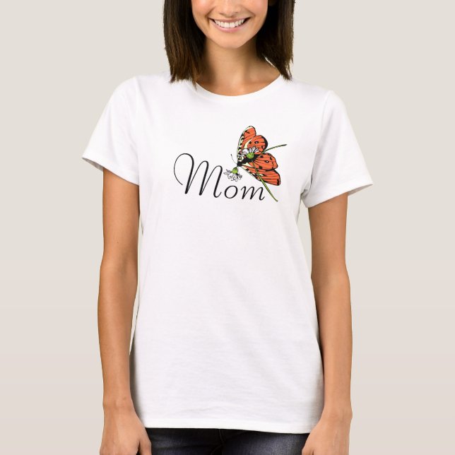 Camiseta Borboleta Laranja Leite Mãe (Frente)