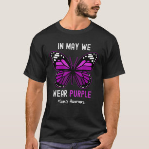 Camiseta Borboleta legal em maio Nós Vestimos Lúpus Roxo Aw