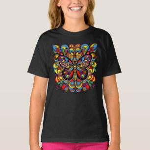 Camiseta Borboleta Mandala Psicodélica