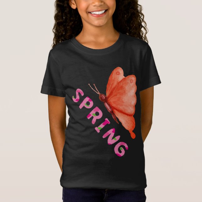 Camiseta Borboleta Minimalista da Primavera Estética Gráfic (Frente)